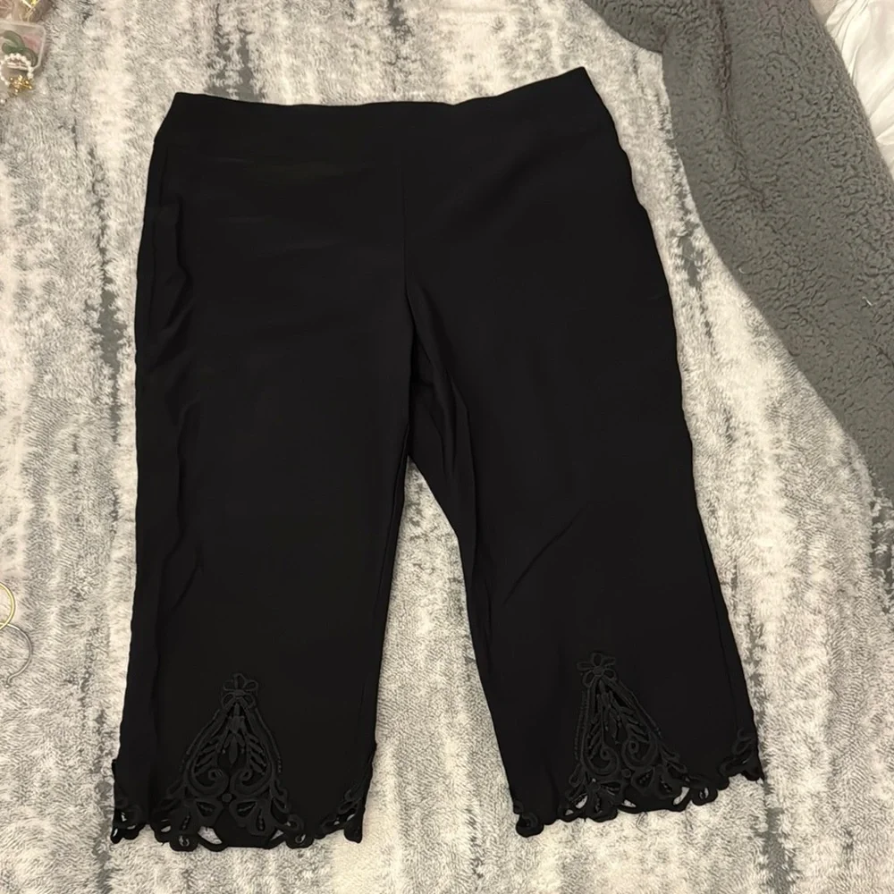Charter Club Black‎ Bermuda Shorts with Elegant Scalloped Hem
